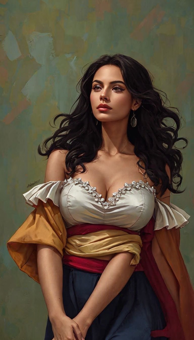 Portrait of a Woman in Elegant Off-the-Shoulder Top