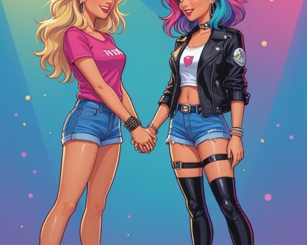 Fashionable Animated Characters in Trendy Outfits