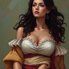 Portrait of a Woman in Elegant Off-the-Shoulder Top