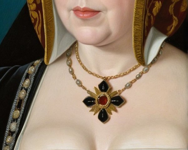 Regal Woman in Elegant Historical Attire and Jewelry