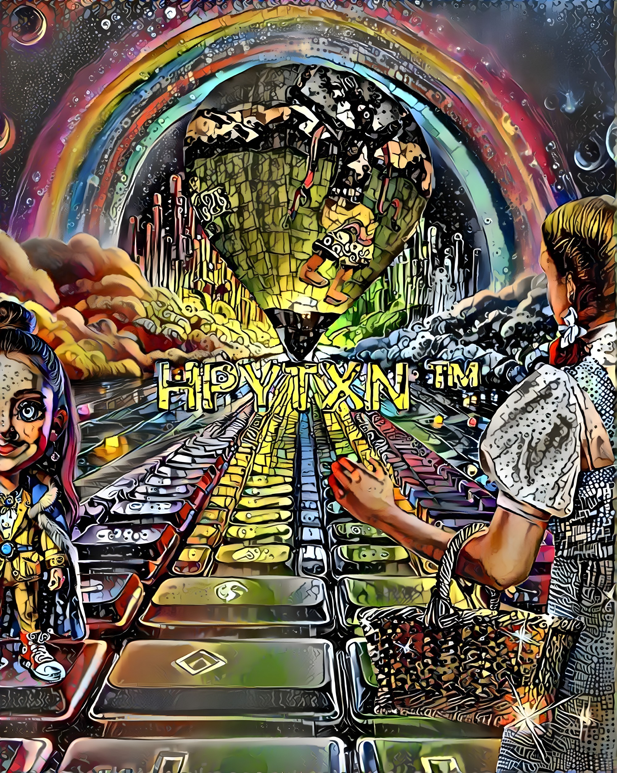 Surreal Landscape with Giant Globe and Colorful Path