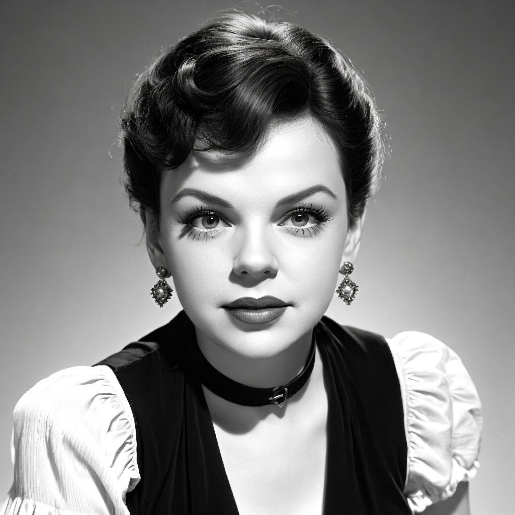 Vintage Black-and-White Portrait of Elegant Young Woman