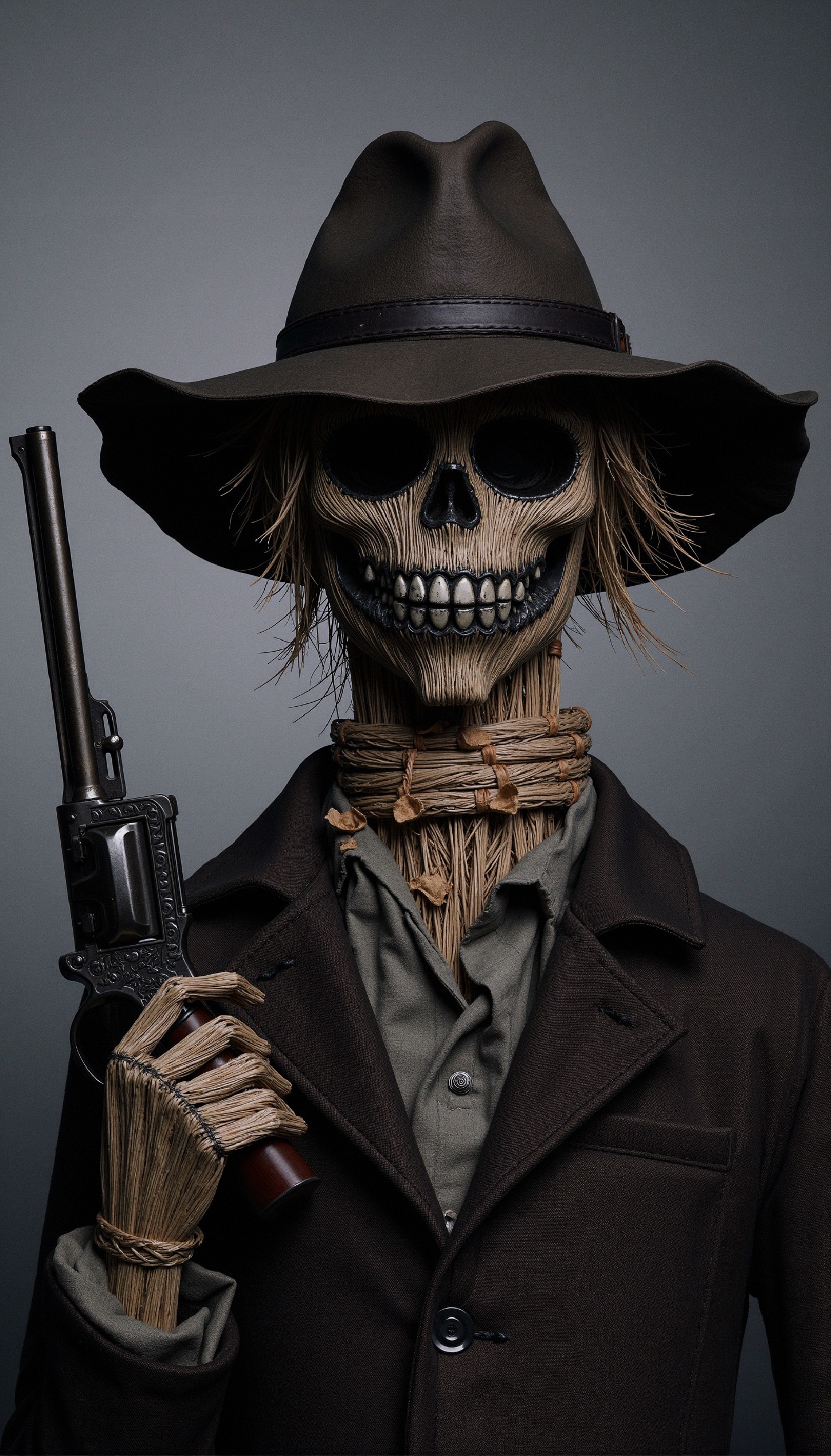 Stylized Scarecrow Character with Eerie Features