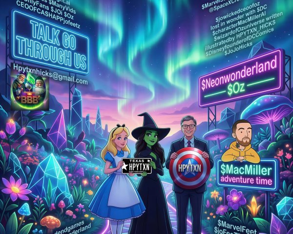 Vibrant Digital Art with Iconic Characters and Fantasy Elements