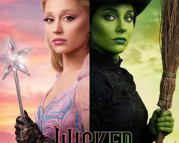 Vertical Split Poster Featuring Two Distinct Characters