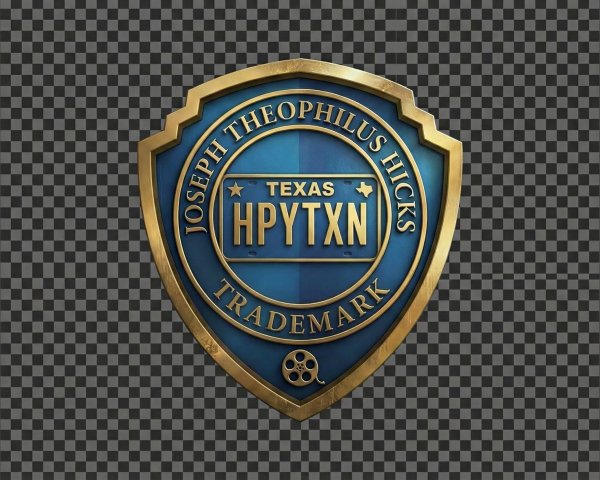 Blue and Gold Shield with Texas License Plate Design