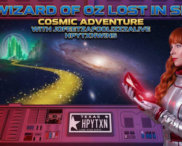 Futuristic poster of a woman in astronaut suit