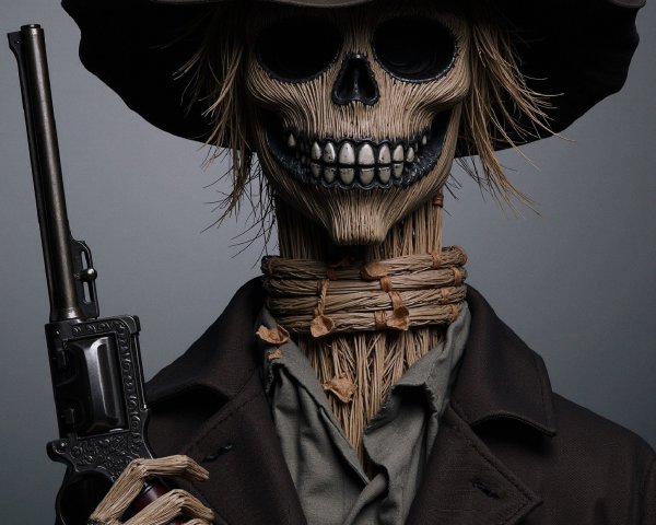 Stylized Scarecrow Character with Eerie Features