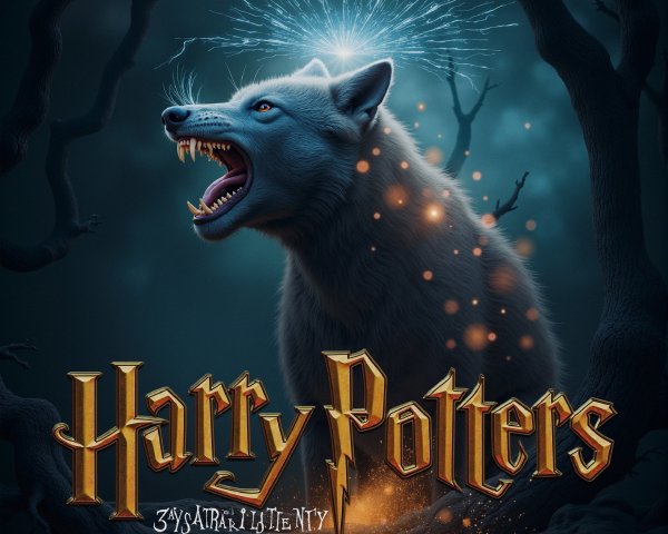 Mystical Wolf with Electric Aura in Enchanted Forest