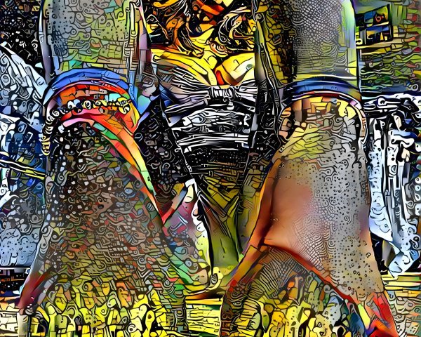 Vibrant Abstract Portrait with Emphasis on Feet