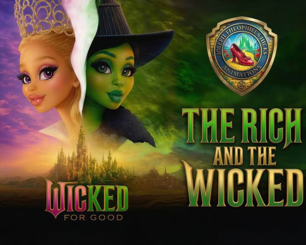 Movie Poster Featuring Princess and Wicked Witch Faces