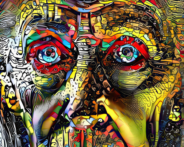 Abstract Colorful Portrait of an Elderly Face
