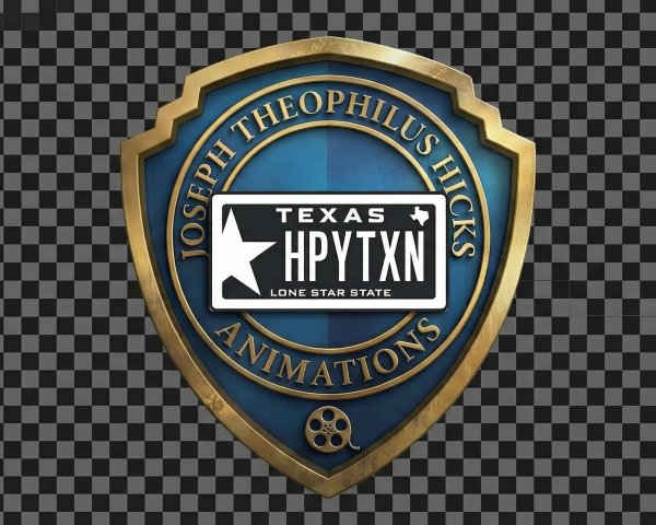 Regal Blue Shield with Texas License Plate Design