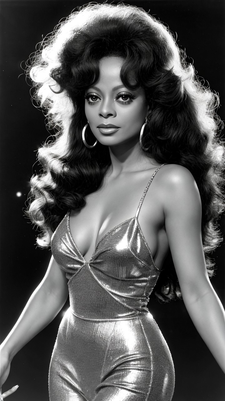 Black-and-White Portrait of a Glamorous Woman