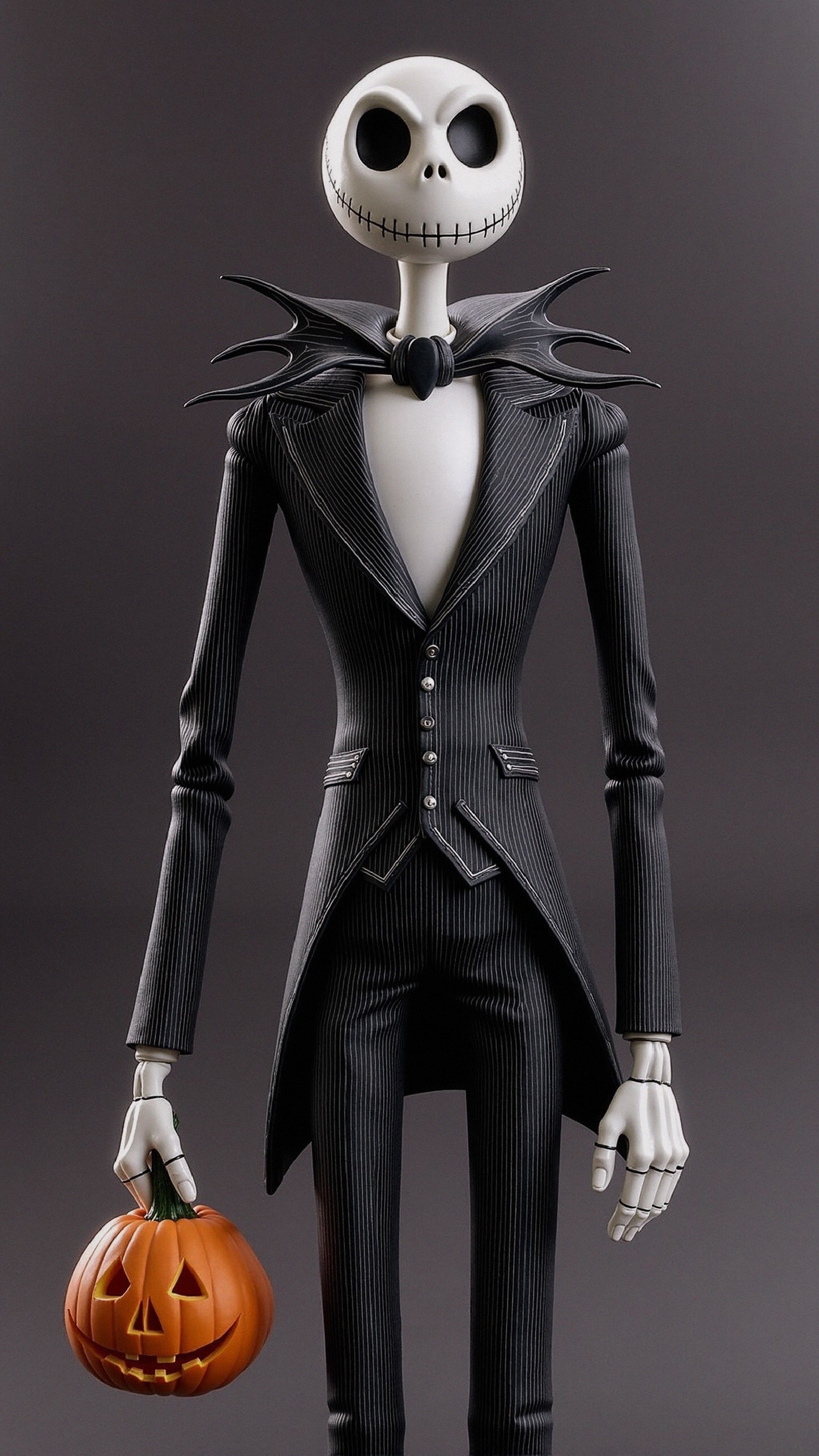 Stylized Skeletal Figurine in Pinstriped Suit