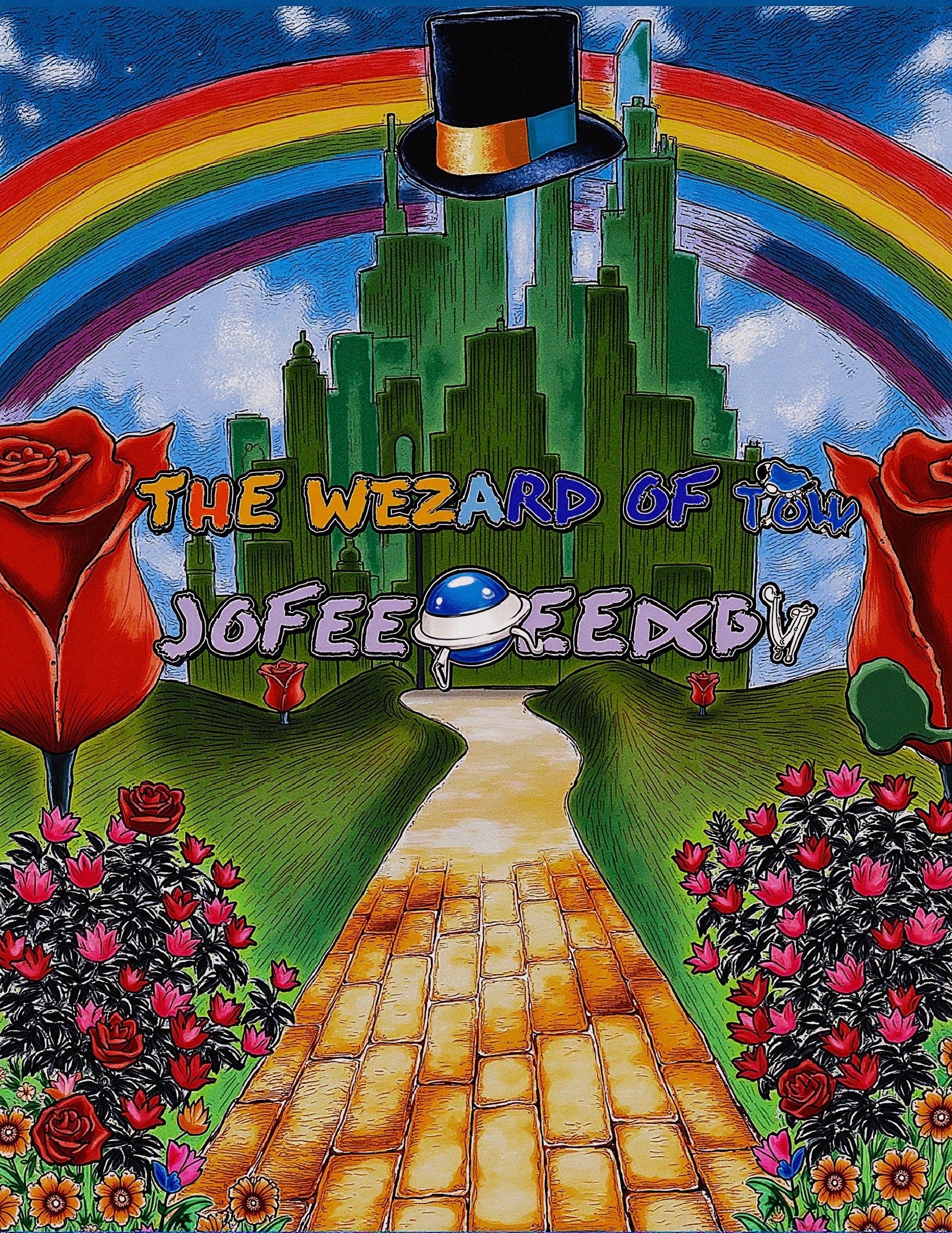 Vibrant Illustration of a Whimsical Fantasy Landscape