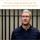 Headshot of CEO with prison bars and accusation banner