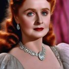 Regal Woman in Elegant Gown and Tiara with Jewels