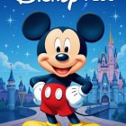 Vibrant Illustration of Mickey Mouse at a Castle
