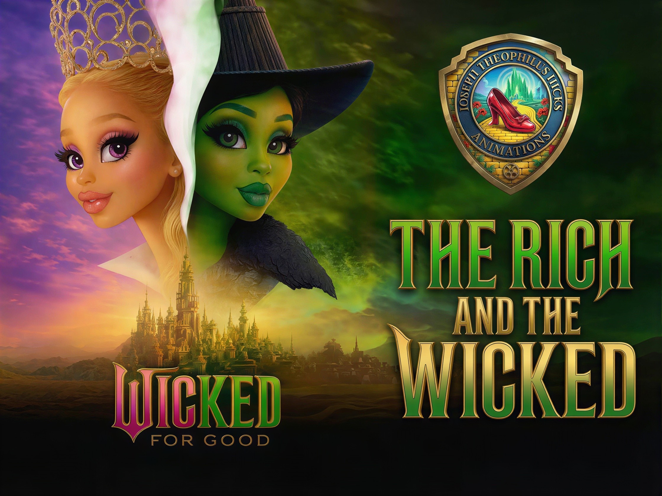 Movie Poster Featuring Princess and Wicked Witch Faces