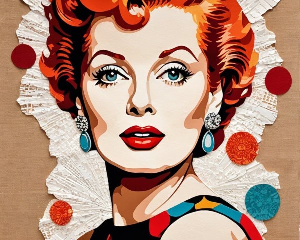 Vibrant Pop Art Illustration of Retro Glamour Woman