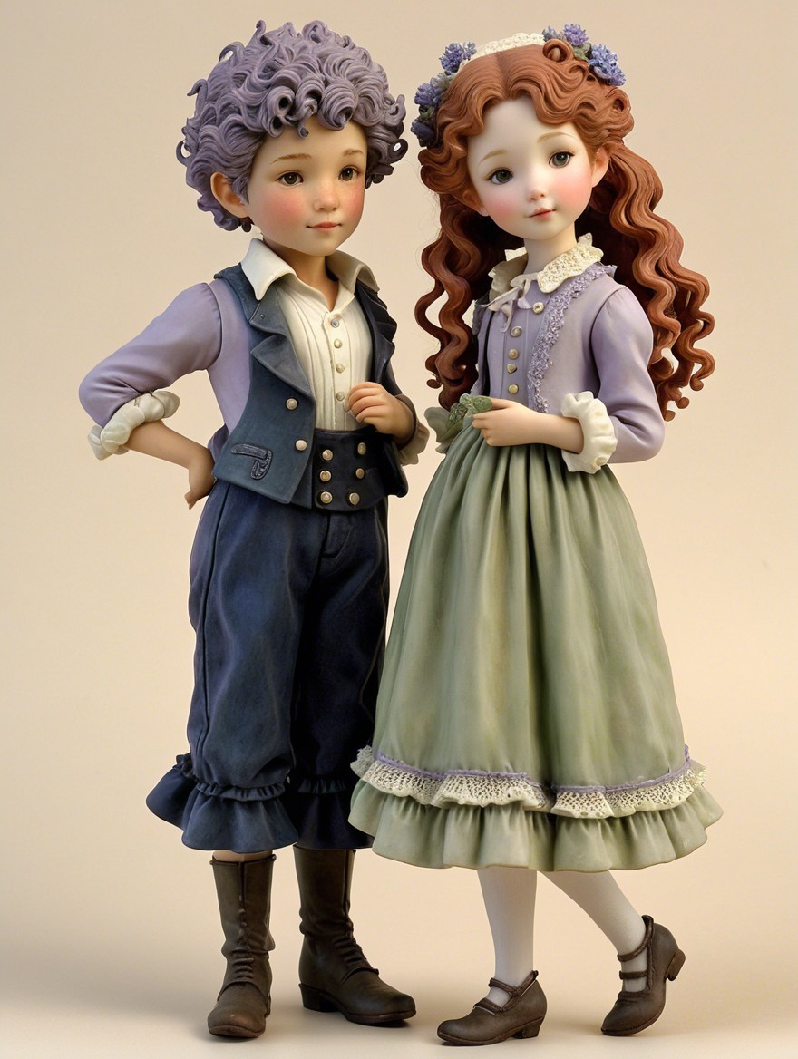 Charming Porcelain Dolls with Vintage Aesthetic Details