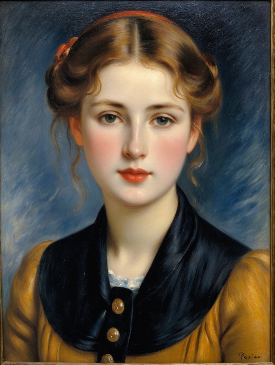 Detailed portrait of a young woman with delicate features