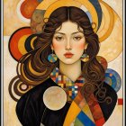 Portrait of a Young Woman in Surreal Fantasy Setting