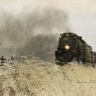 Steam Locomotive in Autumn Countryside Landscape