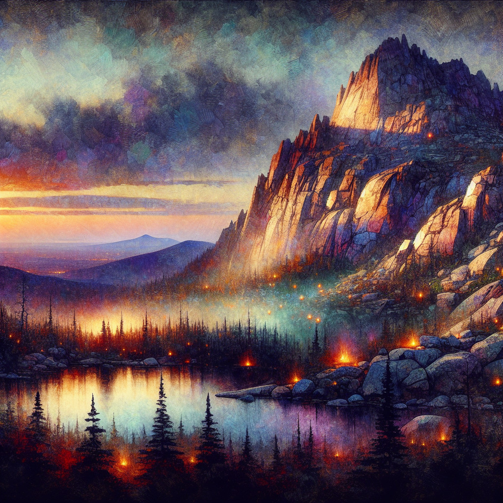 Majestic Mountains and Twilight Landscape Reflection