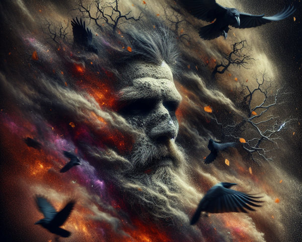 Cosmic Clouds and Crows in an Otherworldly Scene