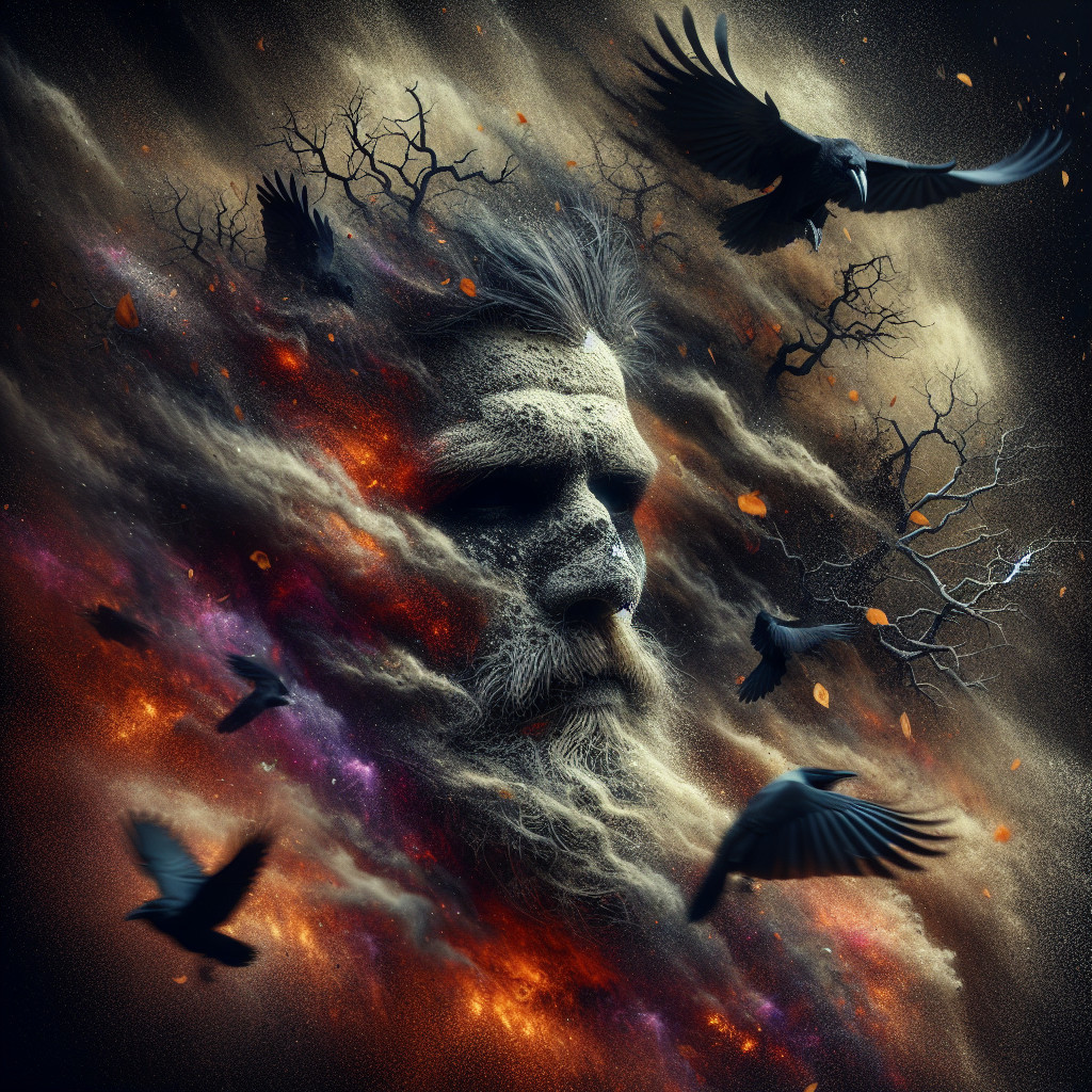 Cosmic Clouds and Crows in an Otherworldly Scene