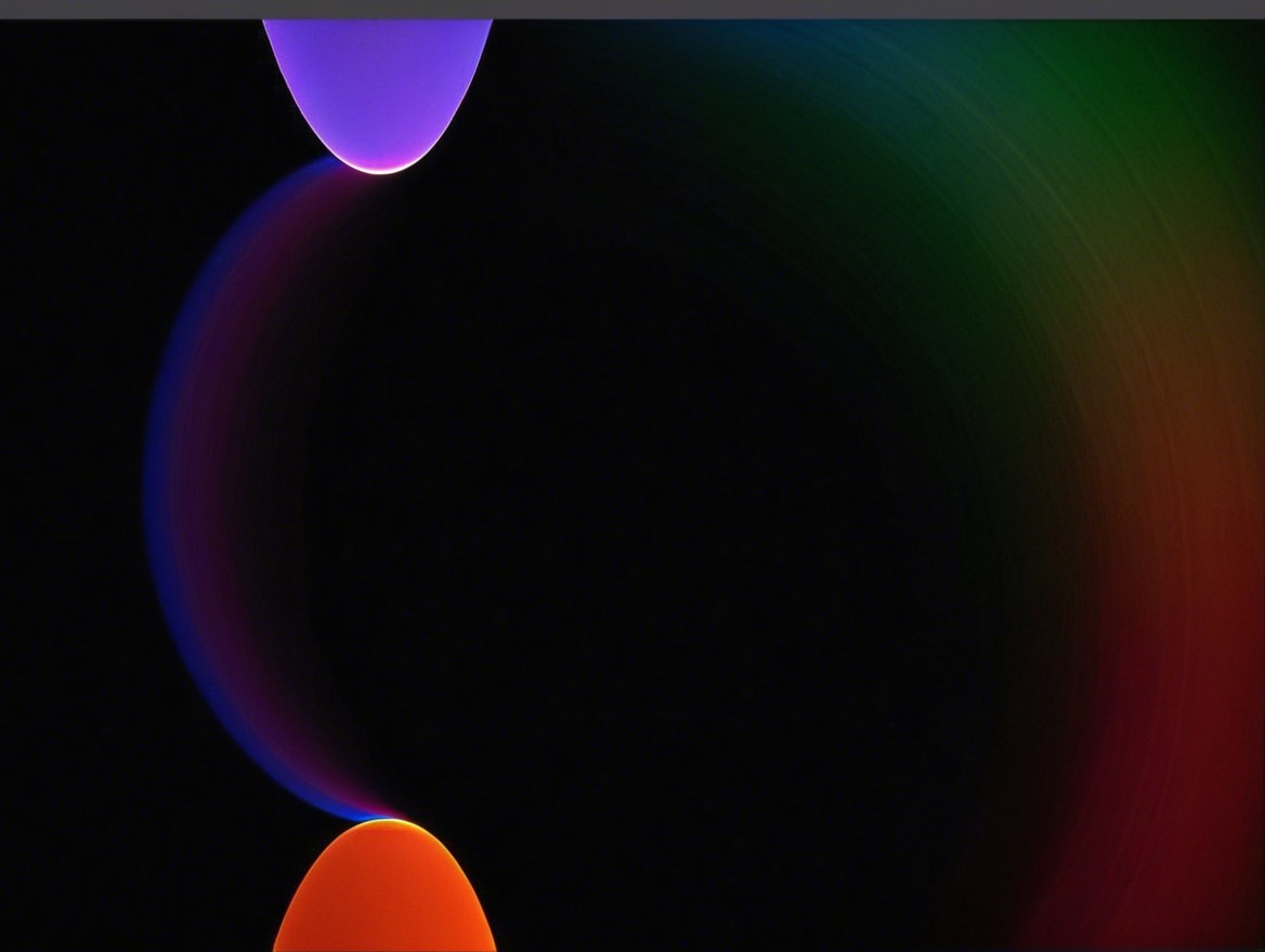 Abstract Composition of Glowing Purple and Orange Shapes
