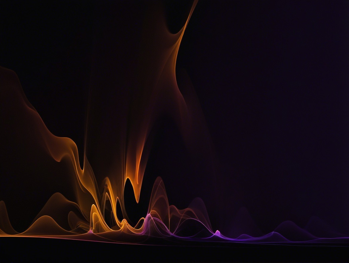 Abstract Composition of Swirling Lines in Warm Colors