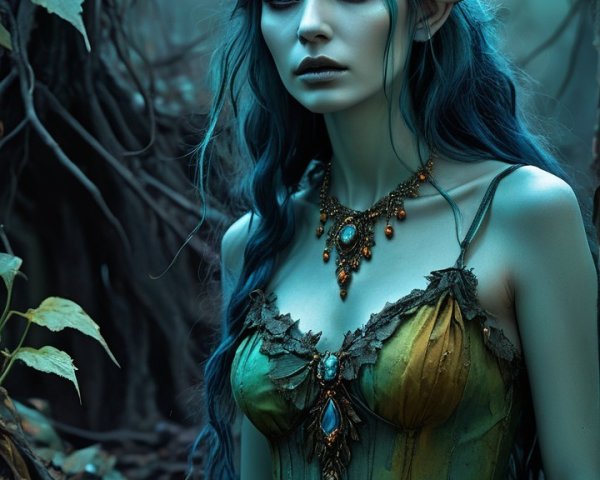 Mystical Fairy in Enchanted Forest with Ethereal Light