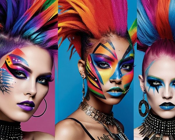 Punk-Inspired Hairstyles and Bold Makeup Styles