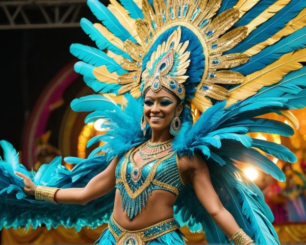 Vibrant Dance Performance with Colorful Costume and Lights