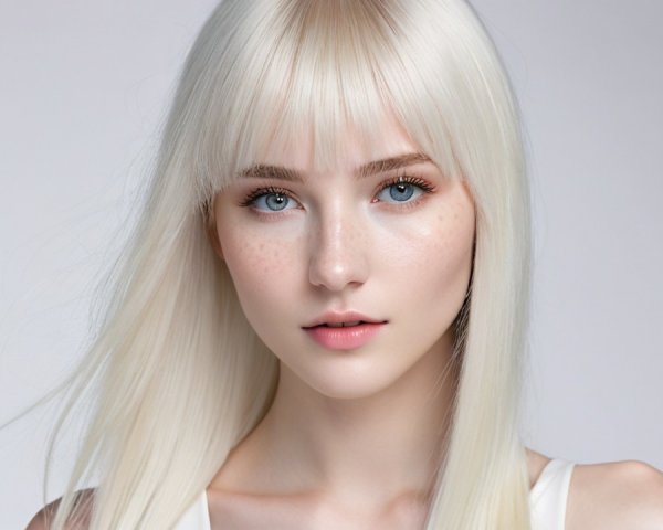 Close-Up Portrait of a Young Woman with Blonde Hair