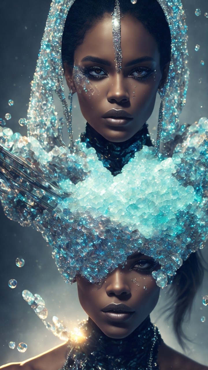 Figures Adorned with Crystals and Intricate Jewelry
