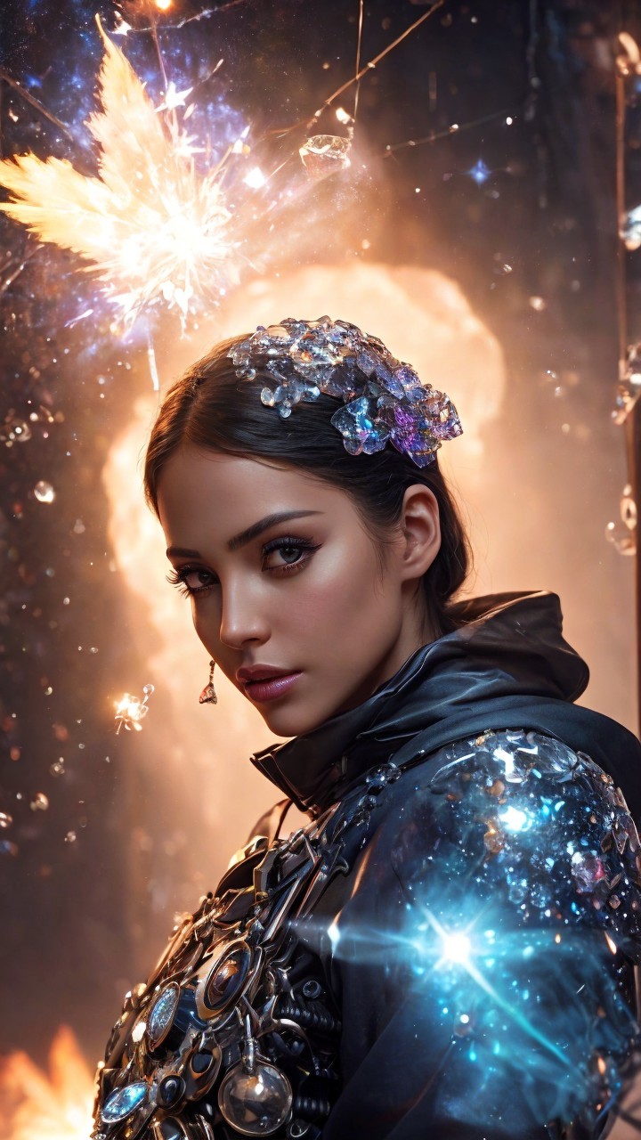 Portrait of a Young Woman in Futuristic Jacket