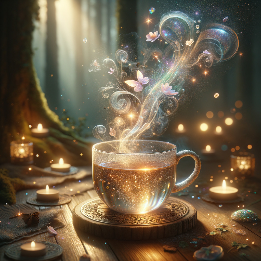 Enchanting Tea Scene with Candlelight and Nature