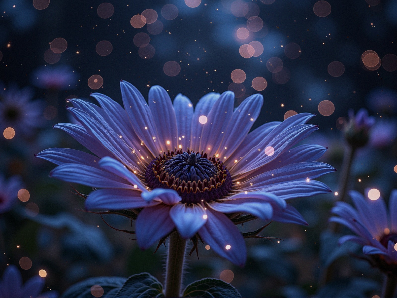 Close-up of a lavender flower with blurred greenery