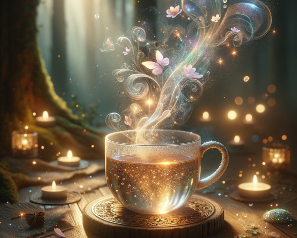 Enchanting Tea Scene with Candlelight and Nature