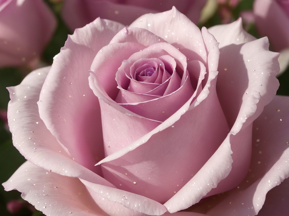 Close-Up of a Lavender Rose with Water Droplets