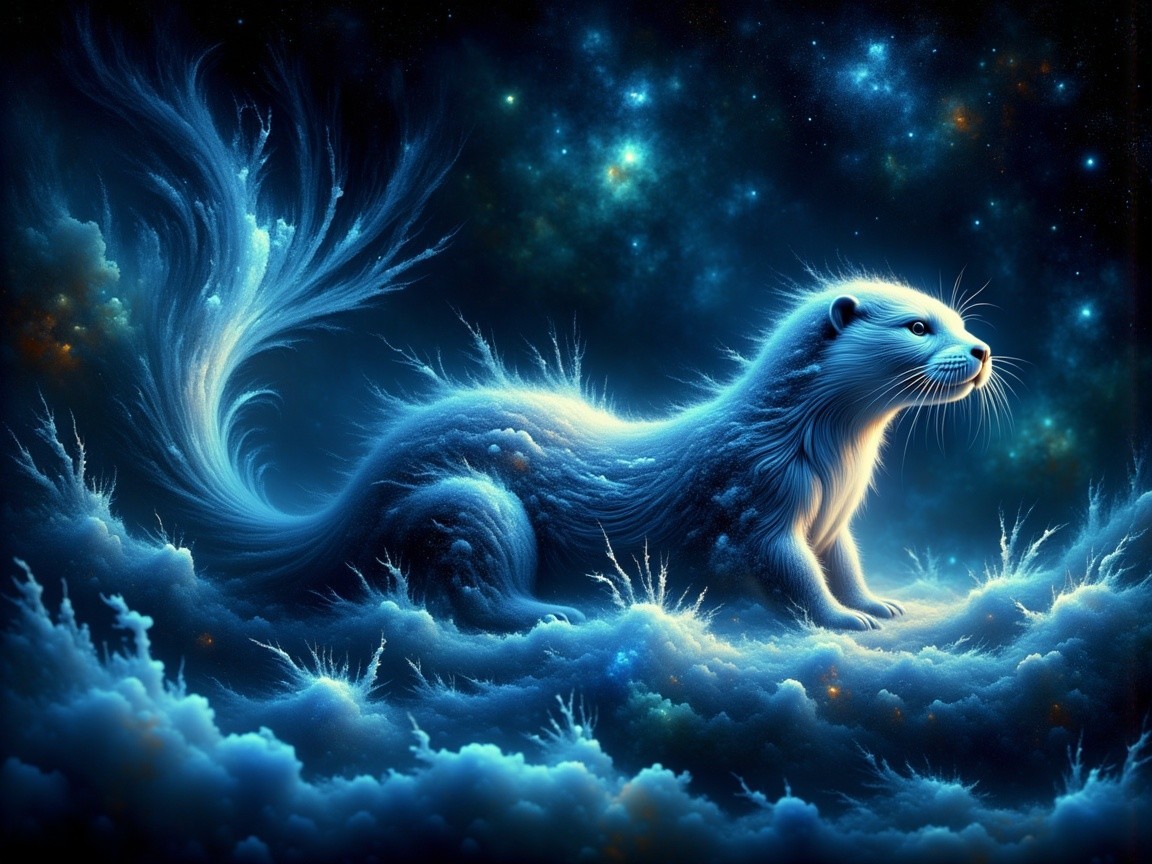 Ethereal Creature in Cosmic Dreamlike Landscape