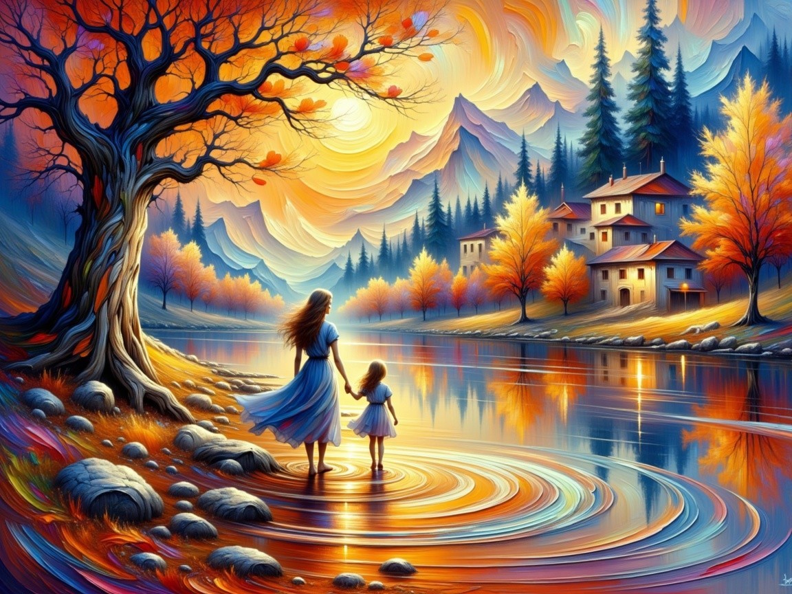 Serene Autumn Scene by a Tranquil River