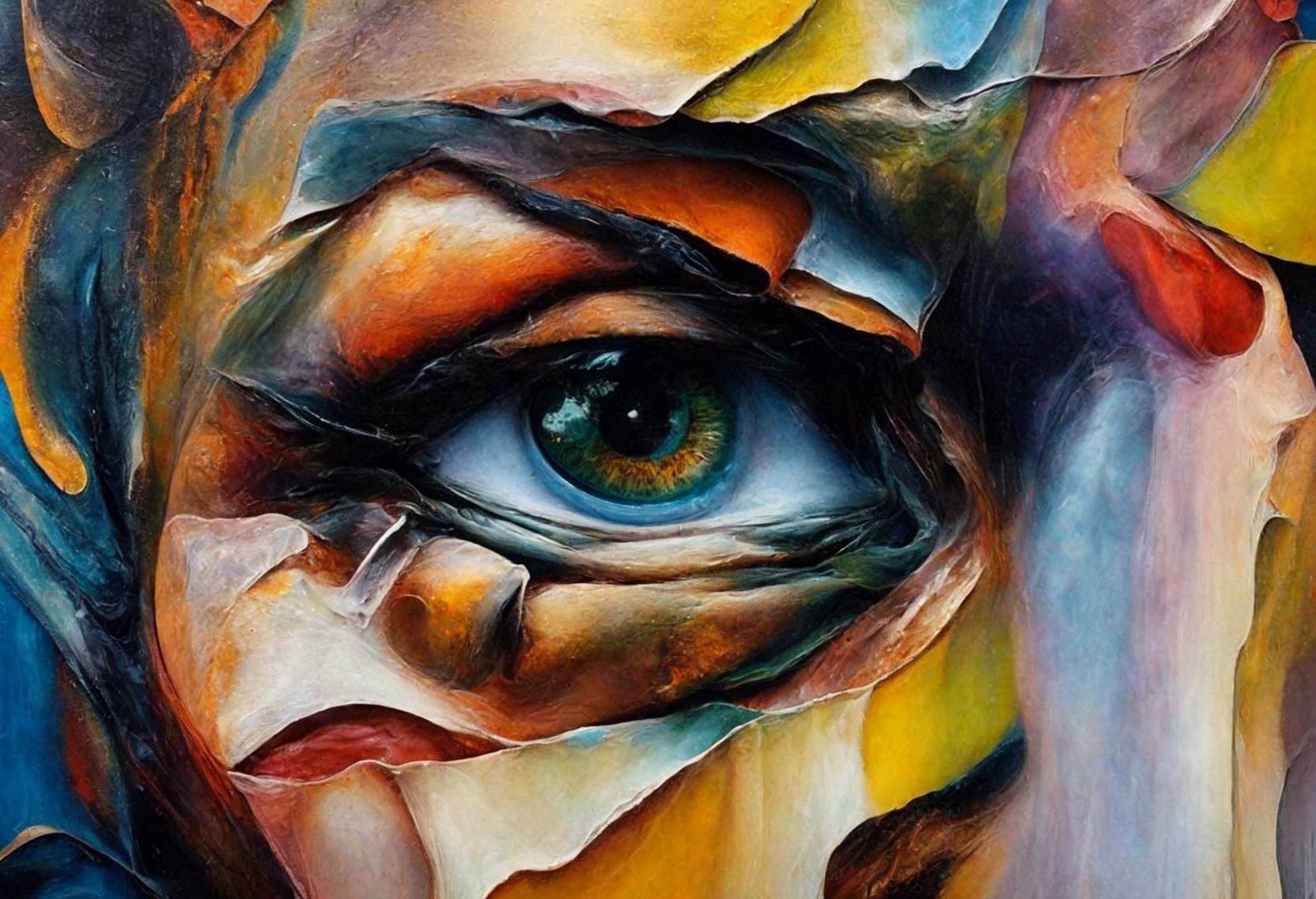 Abstract Close-Up of an Eye with Vibrant Colors