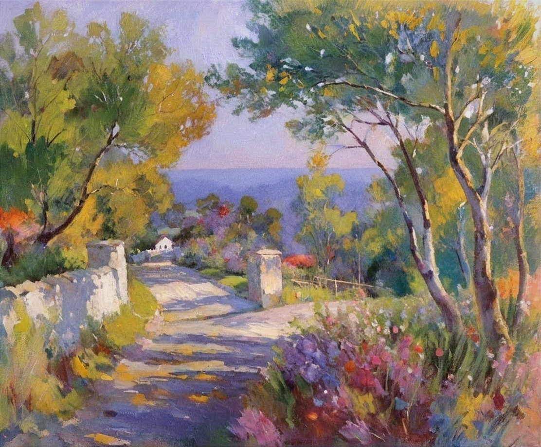 Tranquil Pathway Through Vibrant Wildflower Landscape