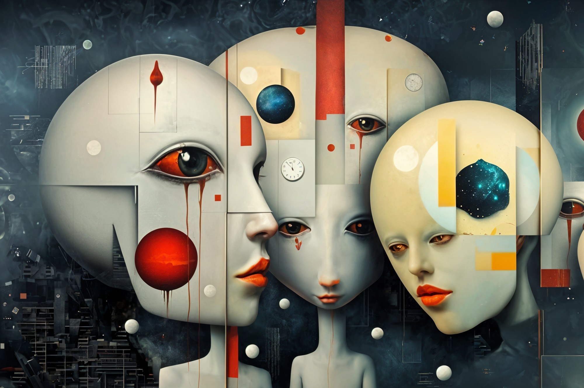 Surreal Humanoid Figures in a Dreamlike Atmosphere