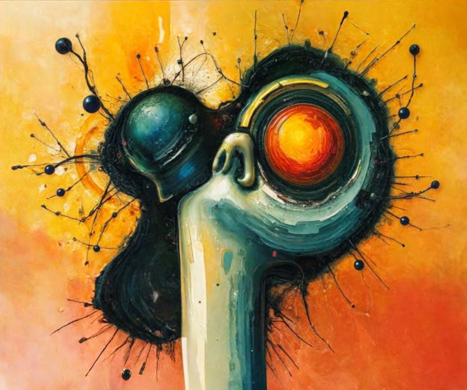 Abstract Composition with Vibrant Orange and Yellow Hues